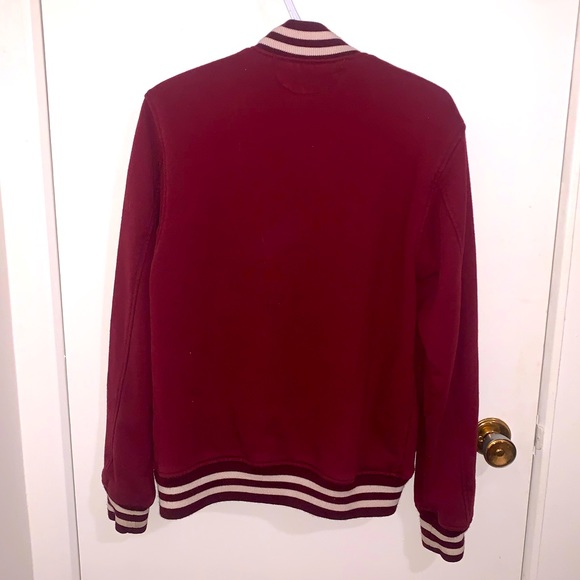 burgundy bomber jacket - Picture 2 of 3